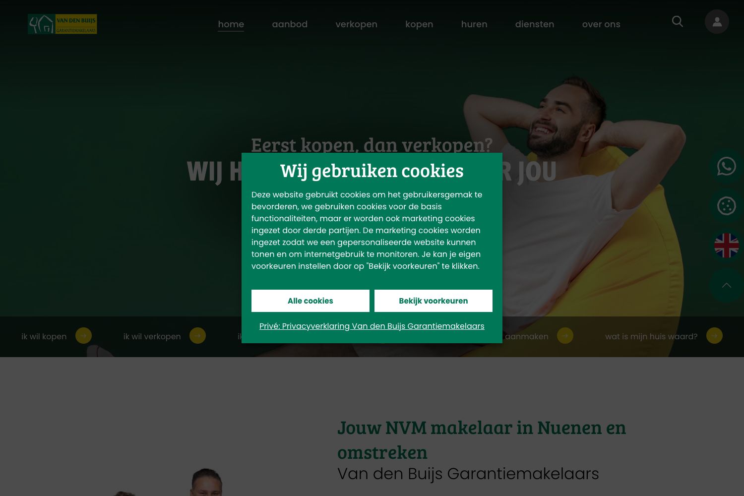Website screenshot https://vandenbuijsmakelaars.nl