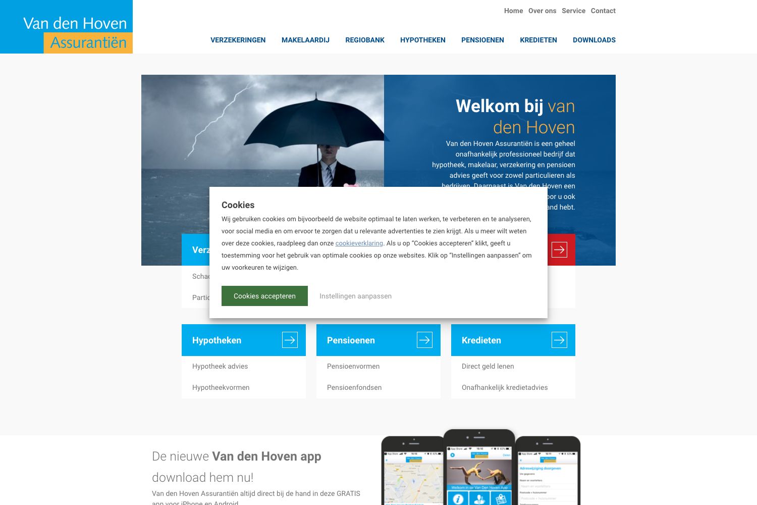Website screenshot https://vandenhoven.nl