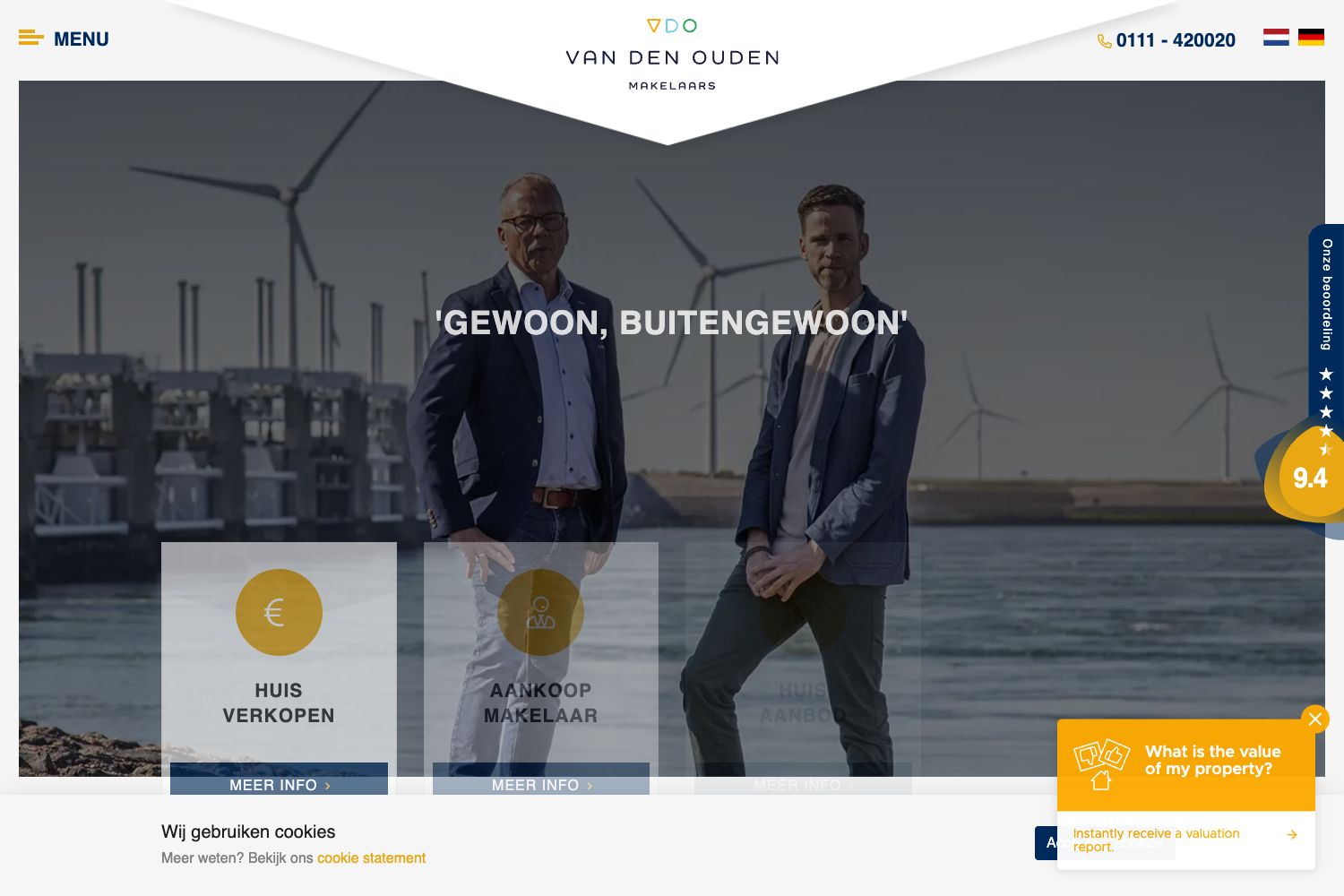 Website screenshot https://vandenouden.nl