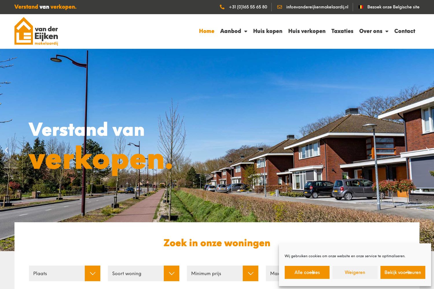 Website screenshot https://vandereijkenmakelaardij.nl