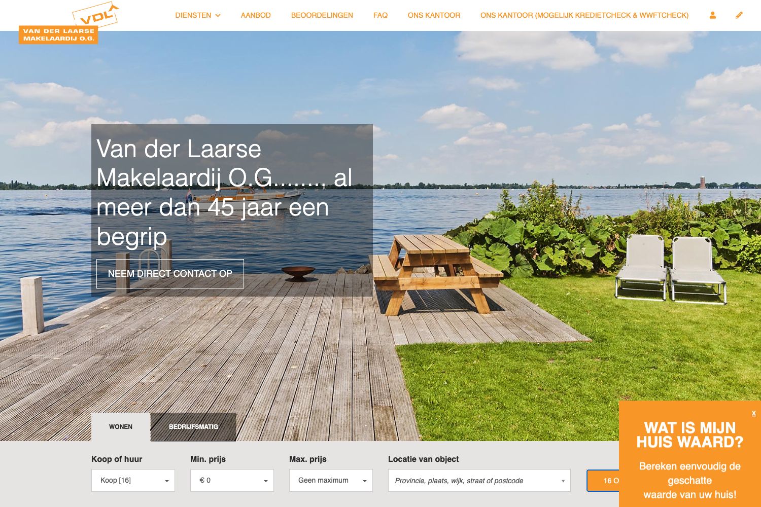 Website screenshot https://vanderlaarse-makelaardij.nl