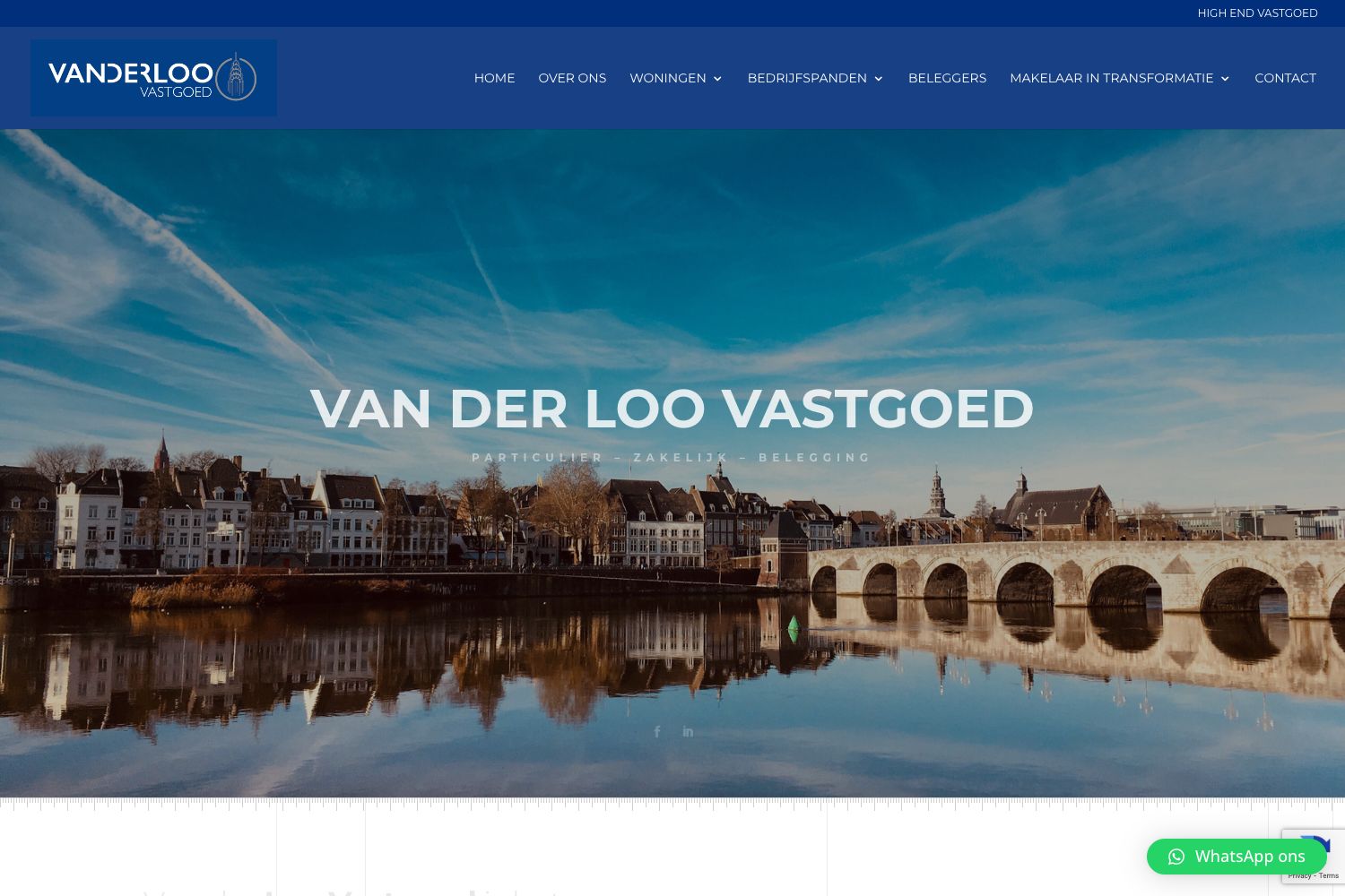 Website screenshot https://vanderloovastgoed.nl