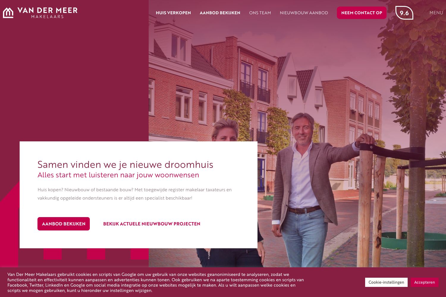 Website screenshot https://vandermeermakelaars.nl