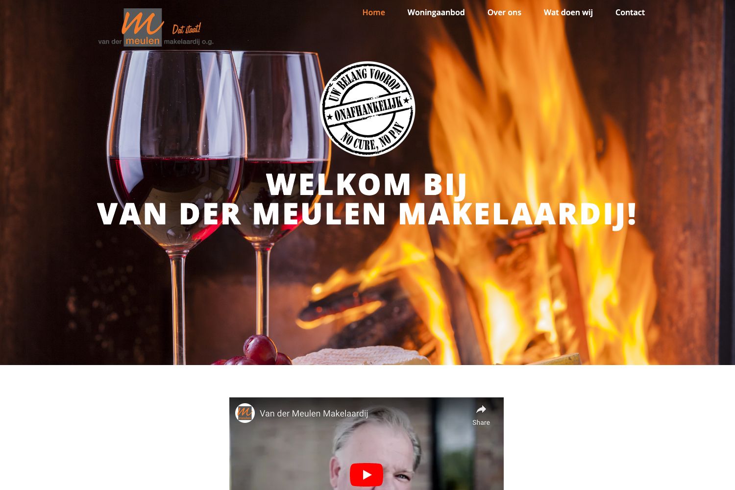 Website screenshot https://vandermeulenmakelaardij.nl