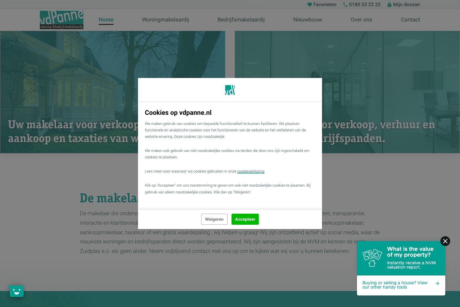 Website screenshot https://vdpanne.nl