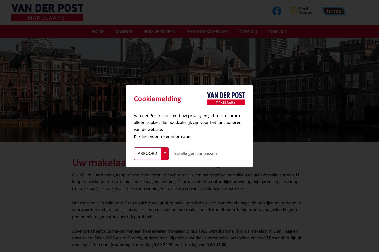 Website screenshot https://makelaar-denhaag.nl
