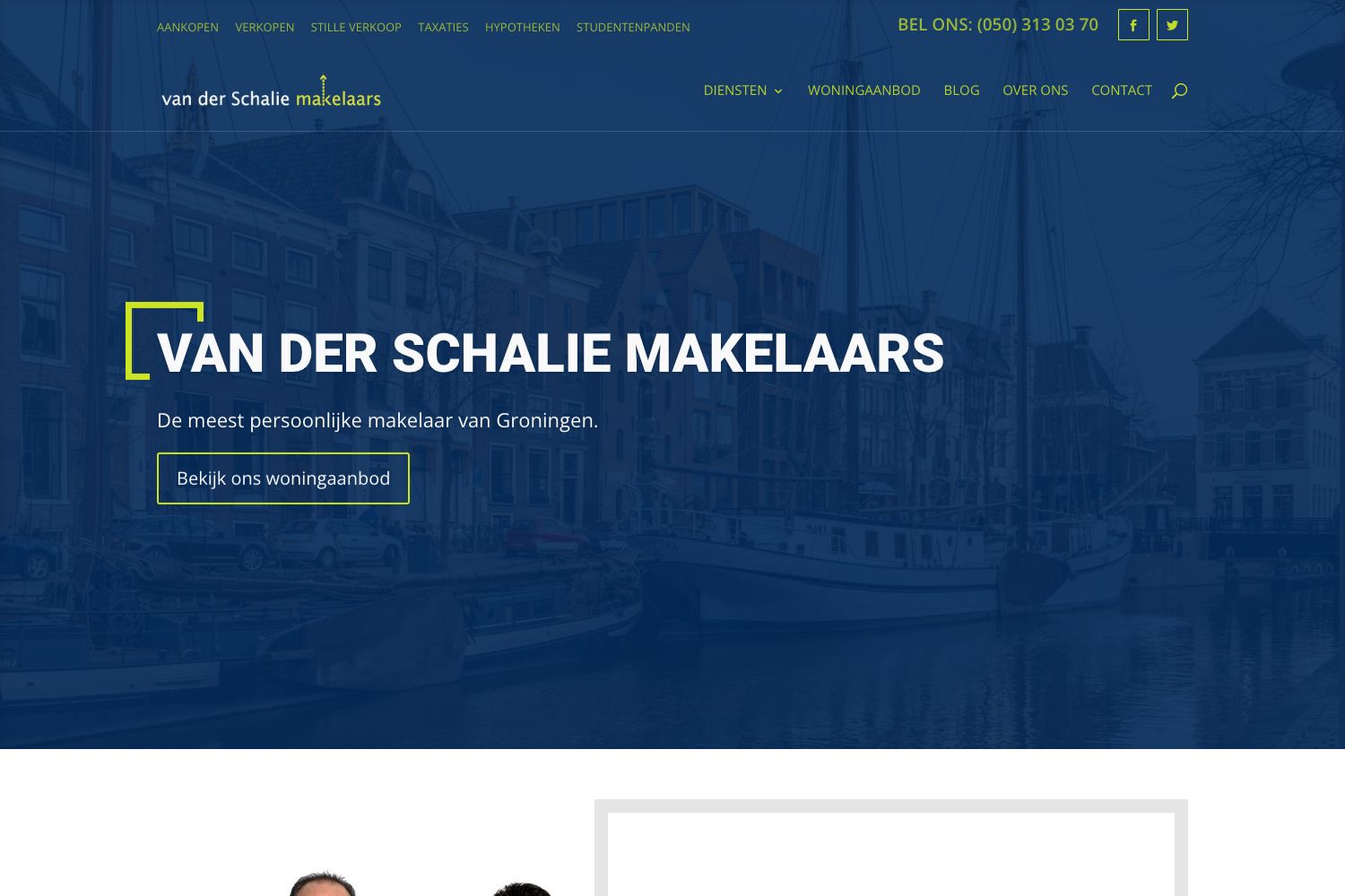Website screenshot https://vanderschalie-makelaars.nl