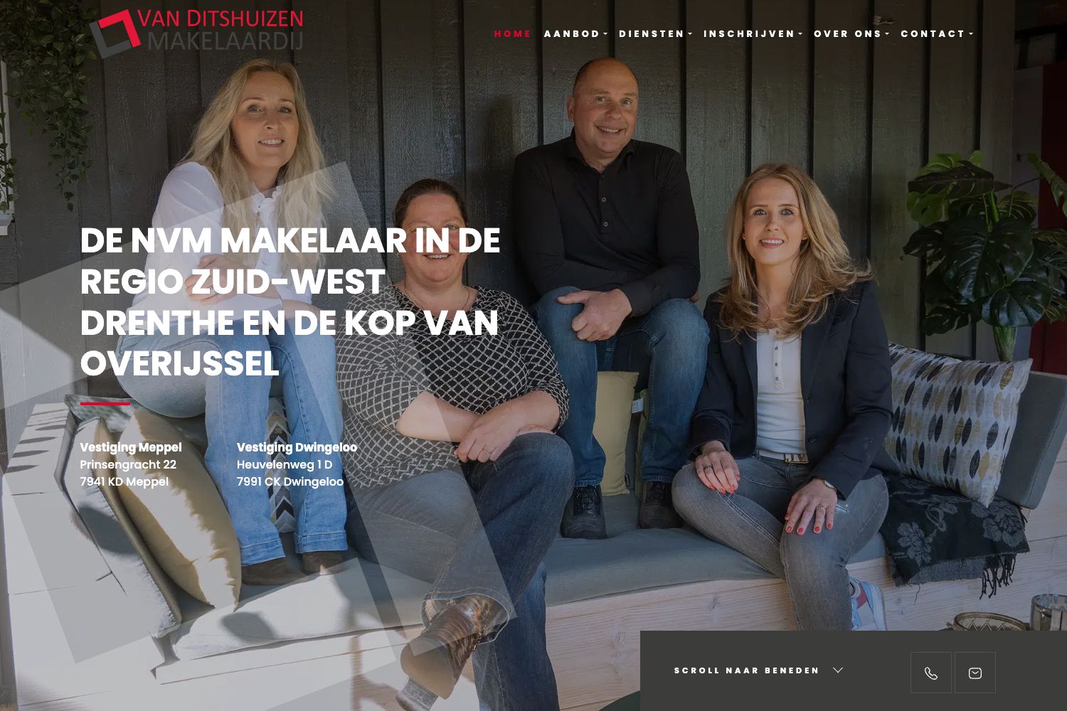 Website screenshot https://vanditshuizen.nl