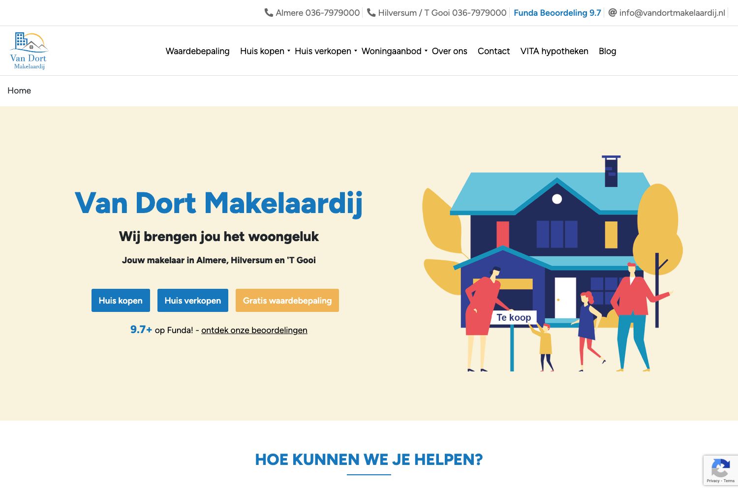 Website screenshot https://vandortmakelaardij.nl