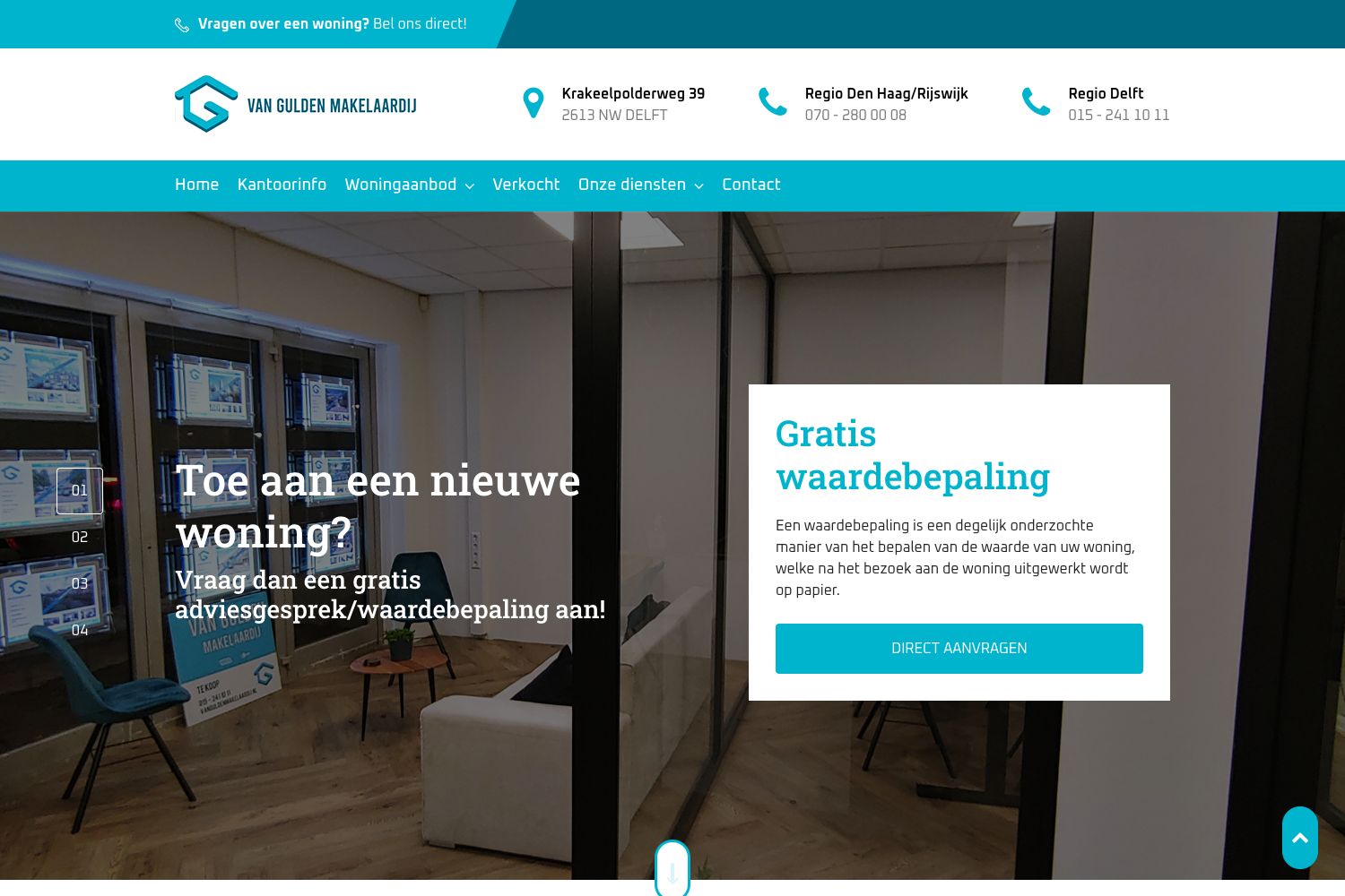 Website screenshot https://vanguldenmakelaardij.nl