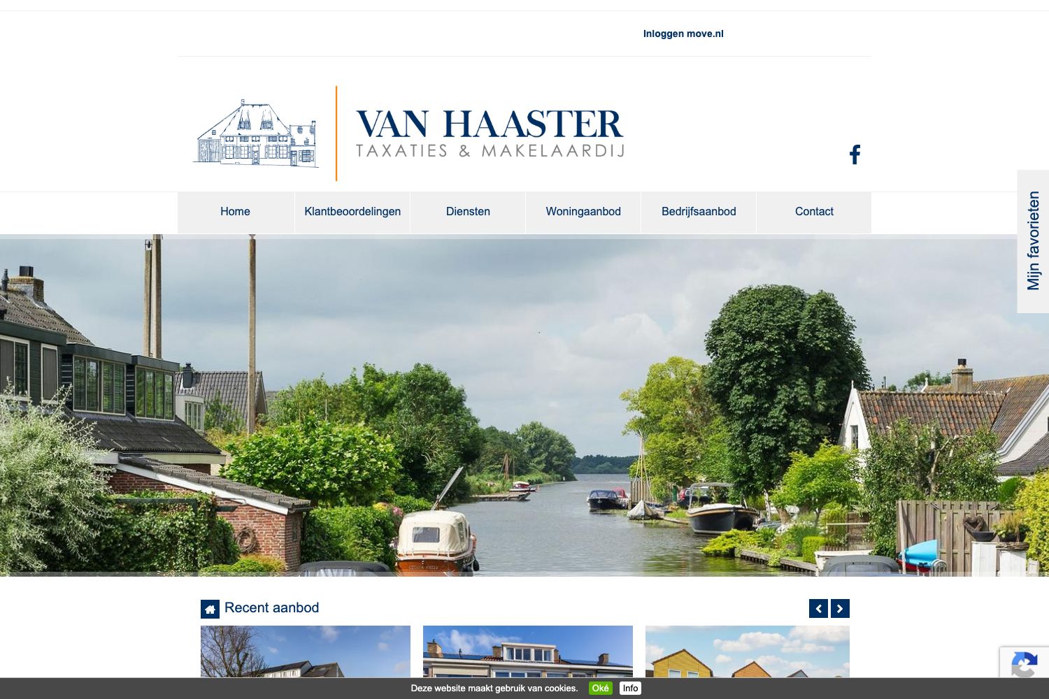 Website screenshot https://vanhaastermakelaardij.nl