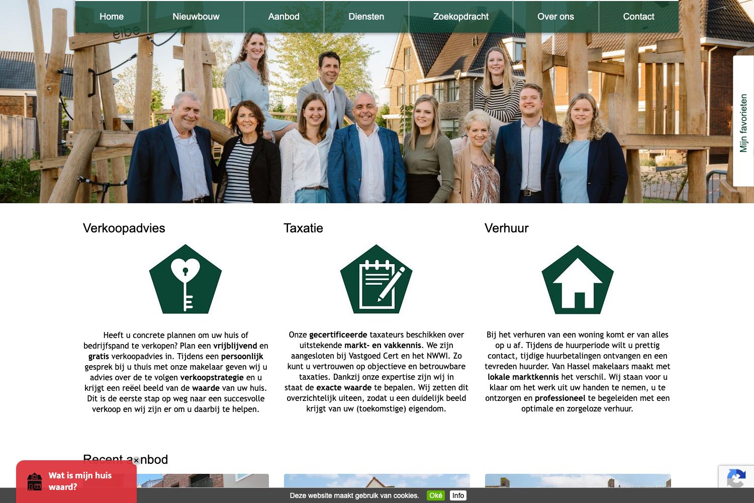 Website screenshot https://vanhasselmakelaars.nl