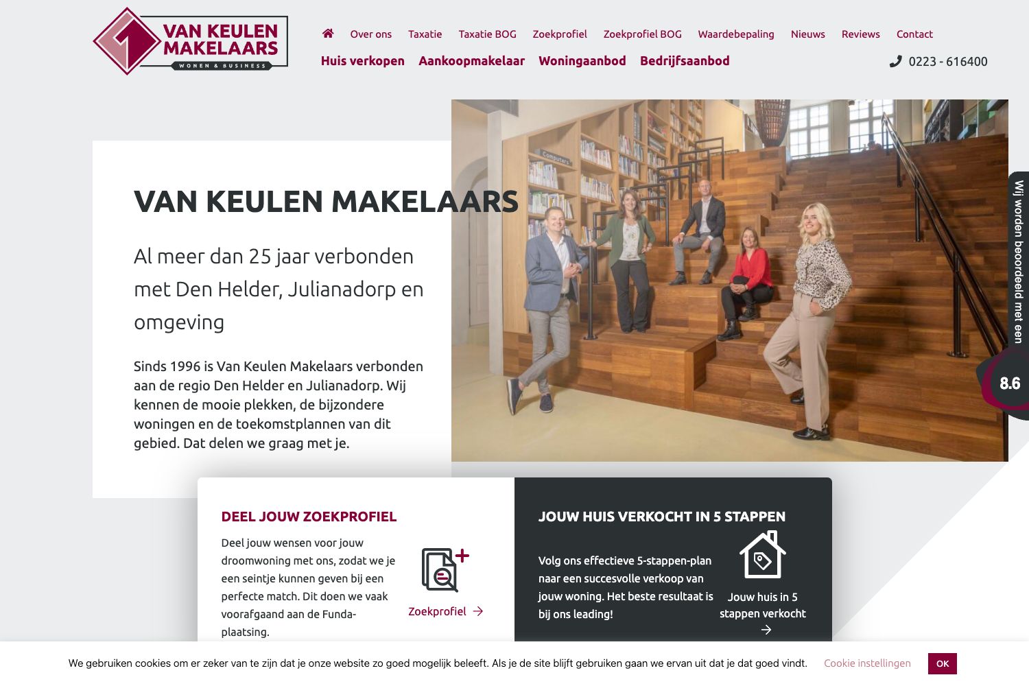 Website screenshot https://vankeulenmakelaars.nl