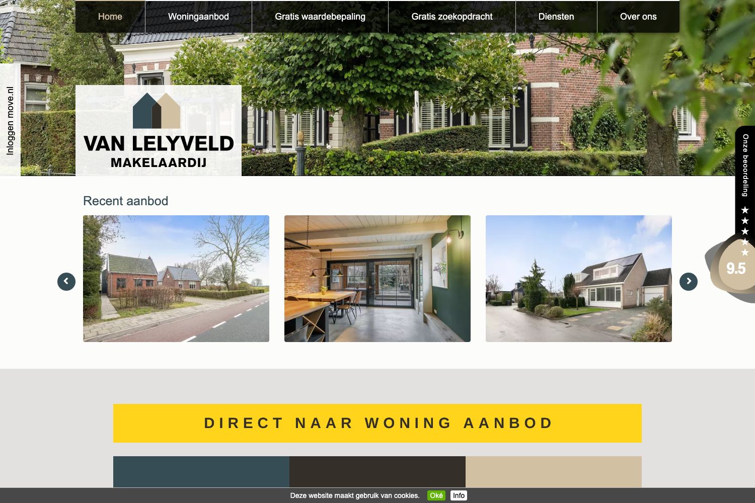 Website screenshot https://vanlelyveldmakelaardij.nl