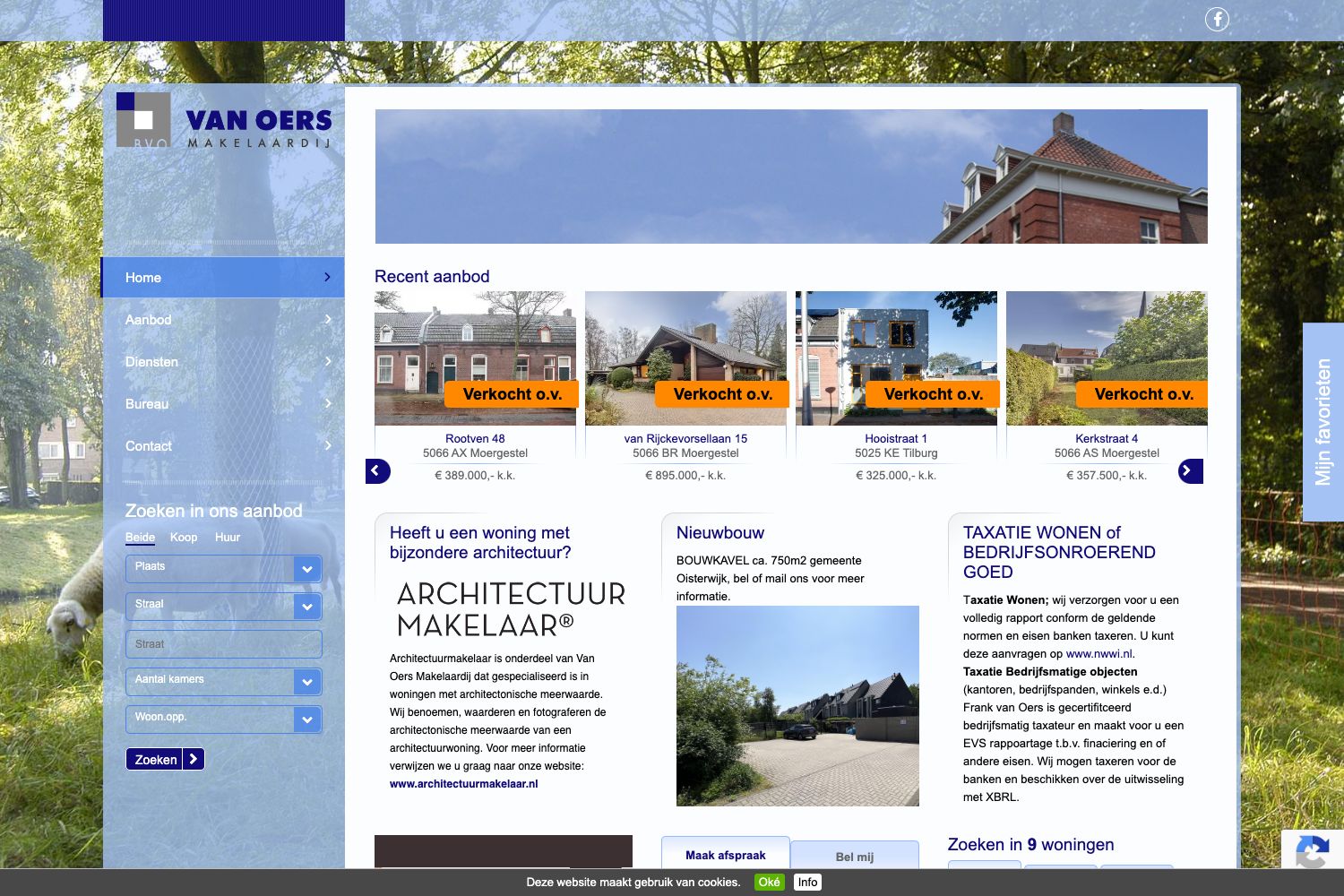 Website screenshot https://vanoersmakelaardij.nl