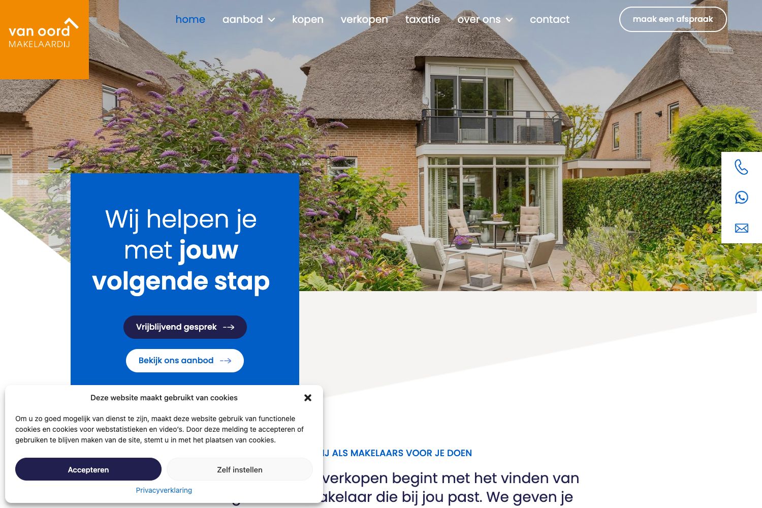 Website screenshot https://vanoordmakelaardij.nl