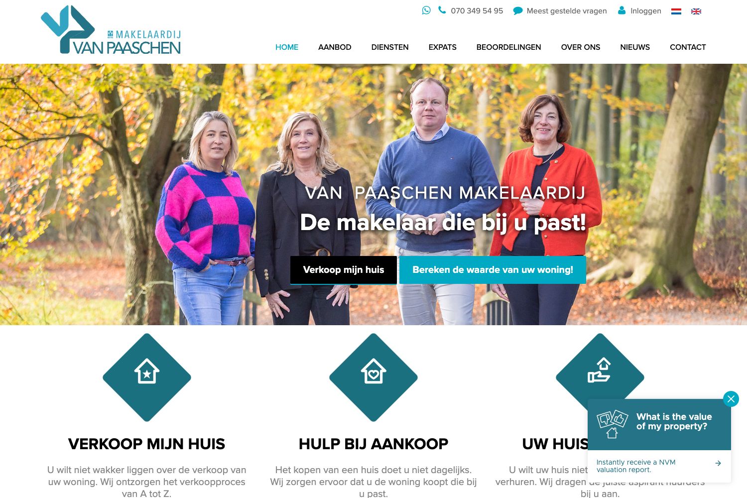 Website screenshot https://vanpaaschen.nl