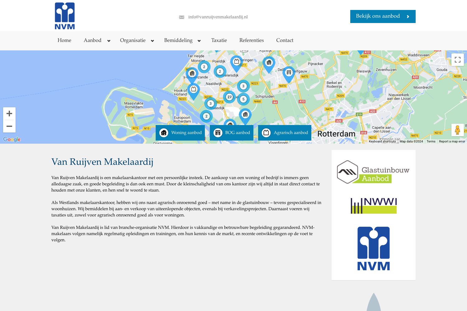 Website screenshot https://vanruijvenmakelaardij.nl