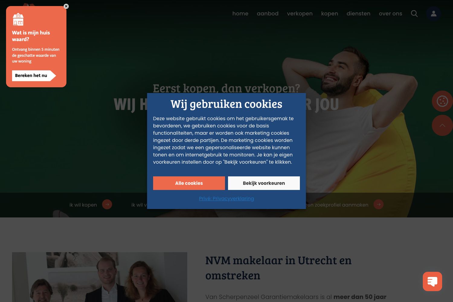 Website screenshot https://vanscherpenzeelutrecht.nl