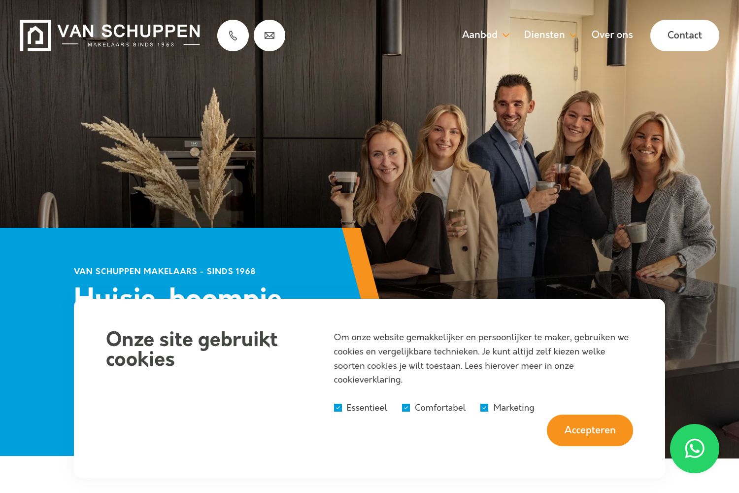 Website screenshot https://vanschuppenmakelaars.nl