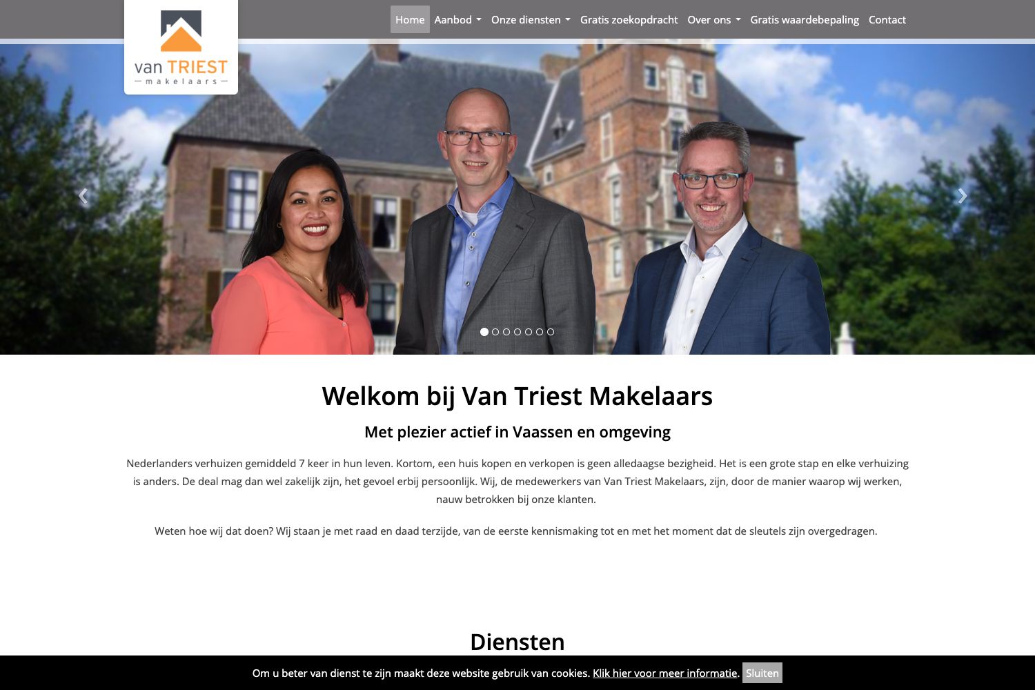 Website screenshot https://vantriestmakelaars.nl