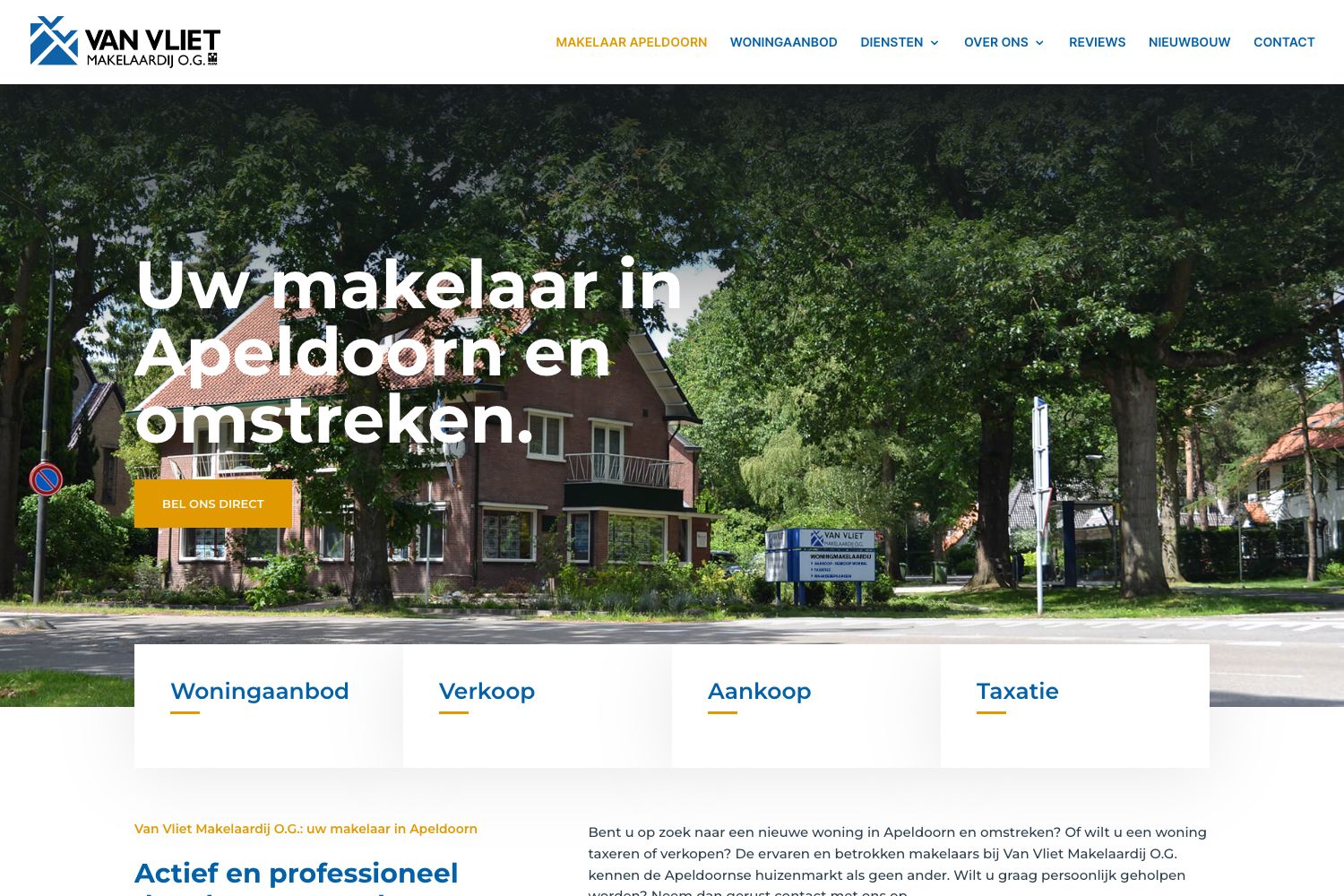 Website screenshot https://vanvlietmakelaardij.nl