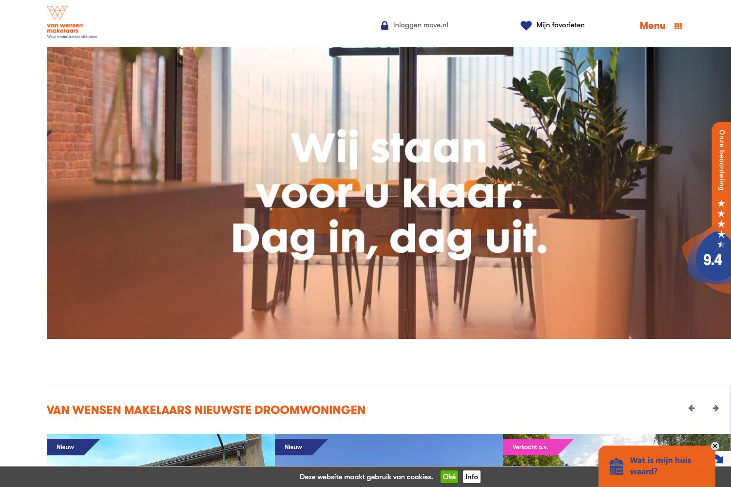 Website screenshot https://vanwensenmakelaars.nl