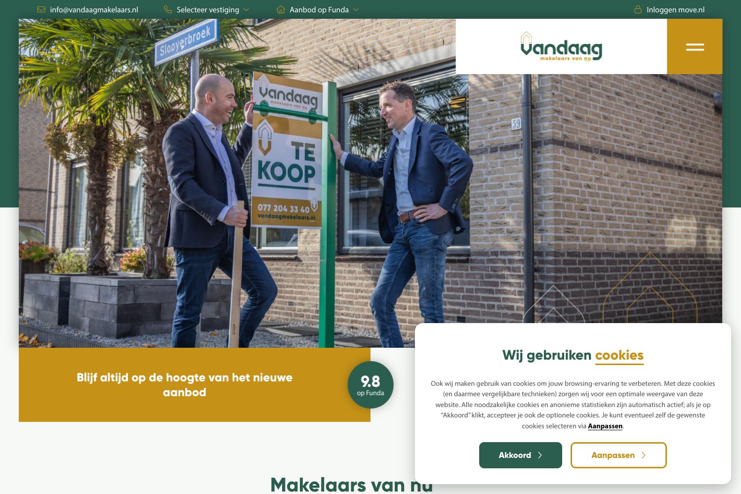 Website screenshot https://vandaagmakelaars.nl