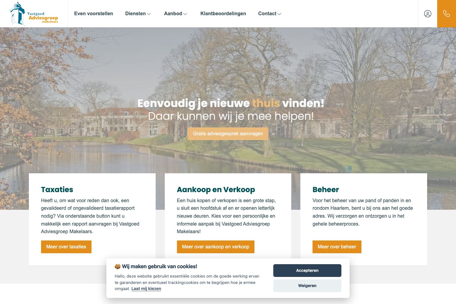 Website screenshot https://vastgoedadviesgroep.nl
