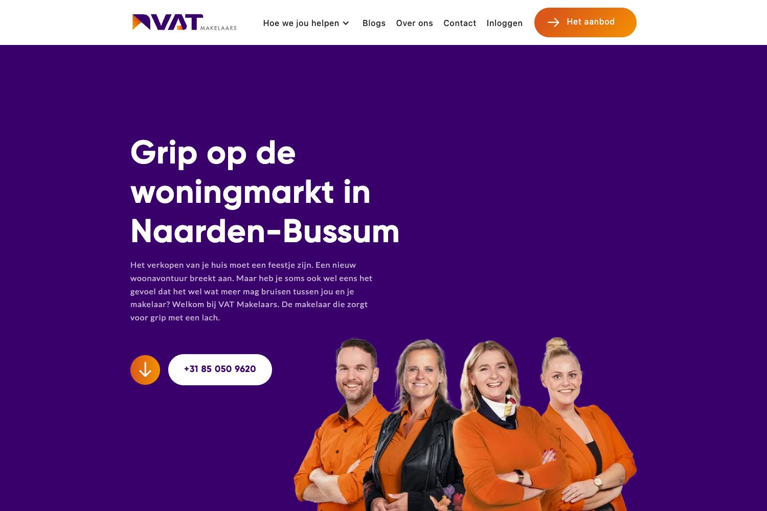 Website screenshot https://vatmakelaars.nl