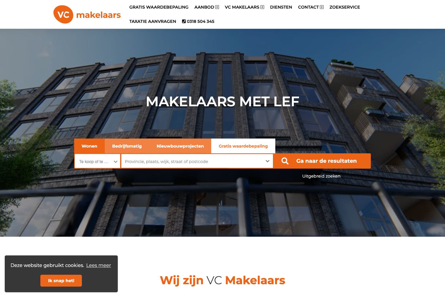 Website screenshot https://vcmakelaars.nl