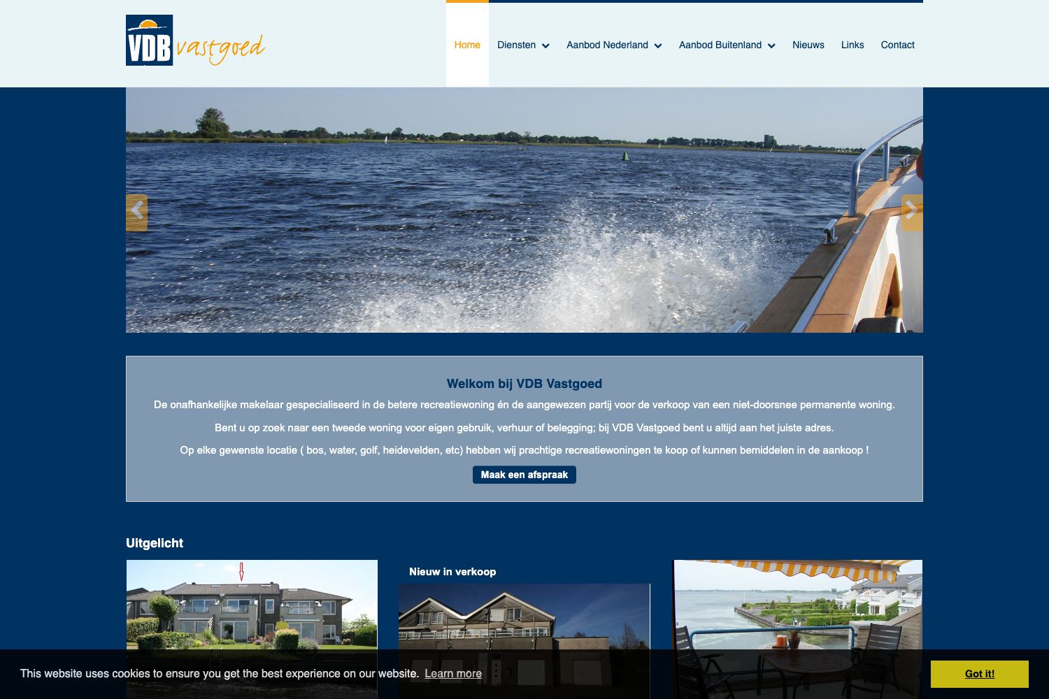 Website screenshot https://vdbvastgoed.nl