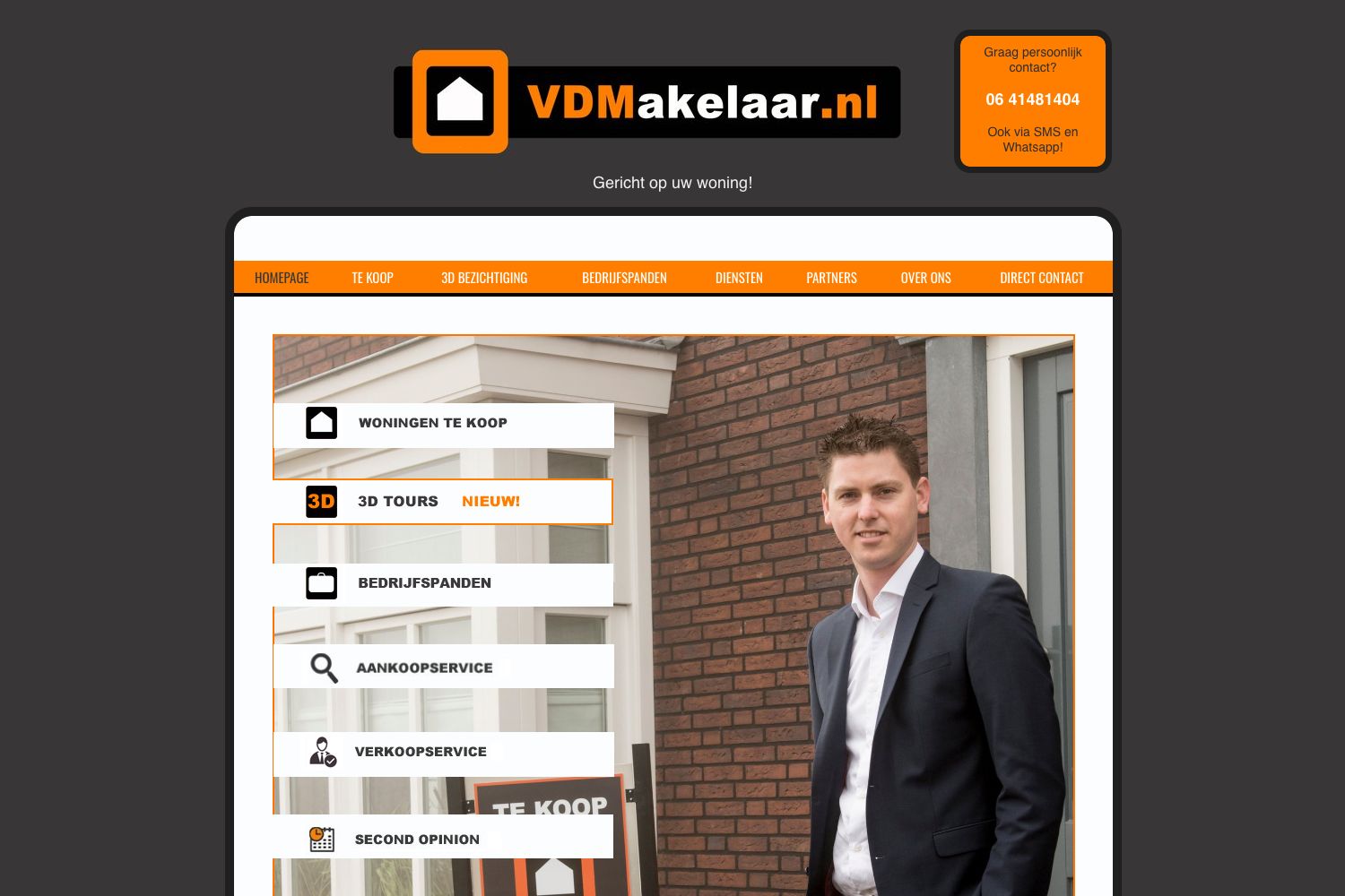 Website screenshot https://vdmakelaar.nl