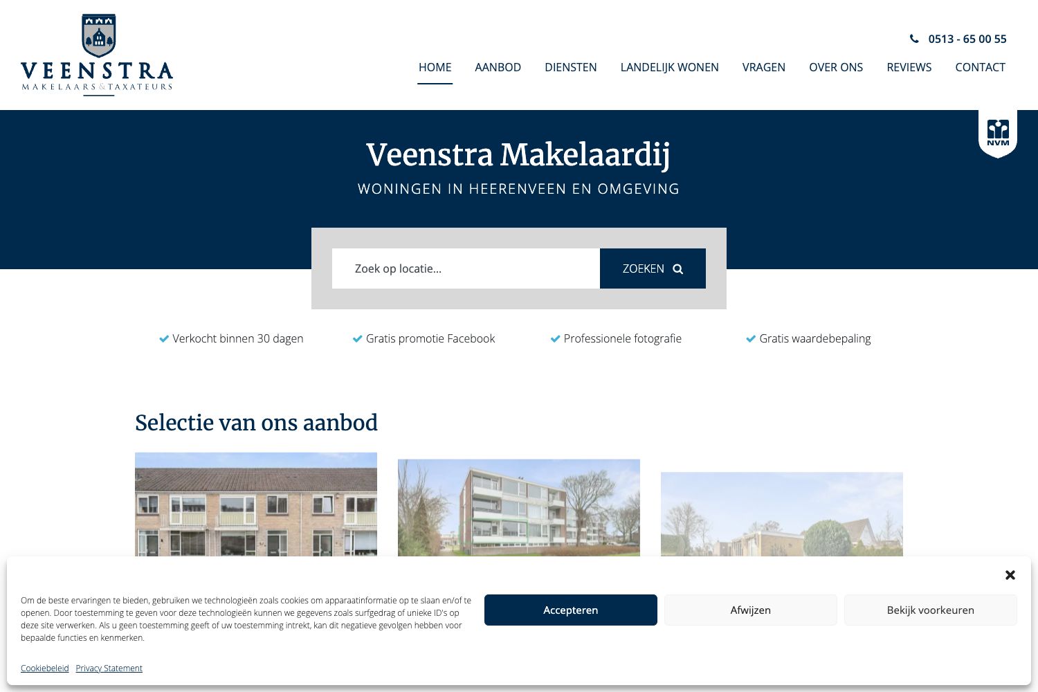 Website screenshot https://makelaar-heerenveen.nl