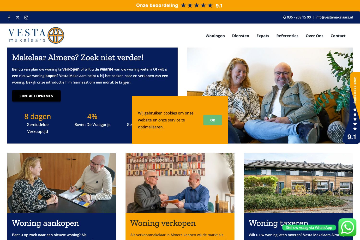 Website screenshot https://vestamakelaars.nl