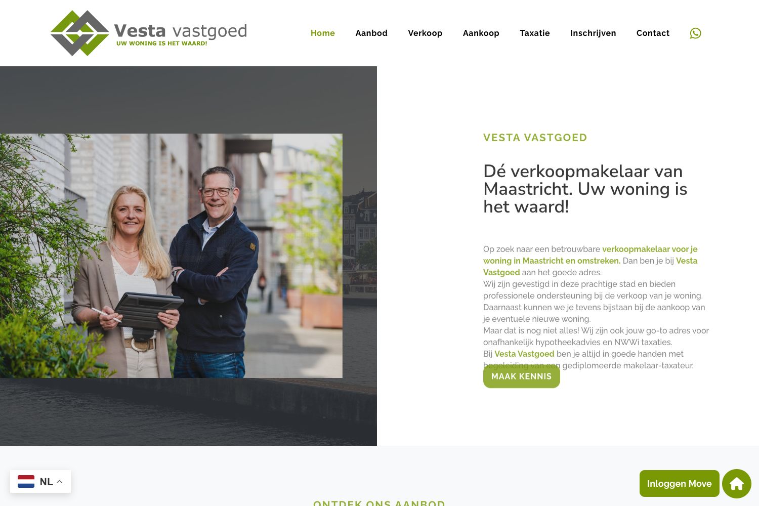 Website screenshot https://vestavastgoed.nl
