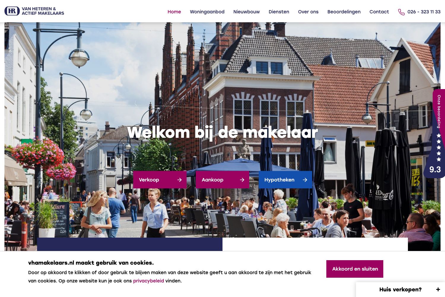 Website screenshot https://vhamakelaars.nl