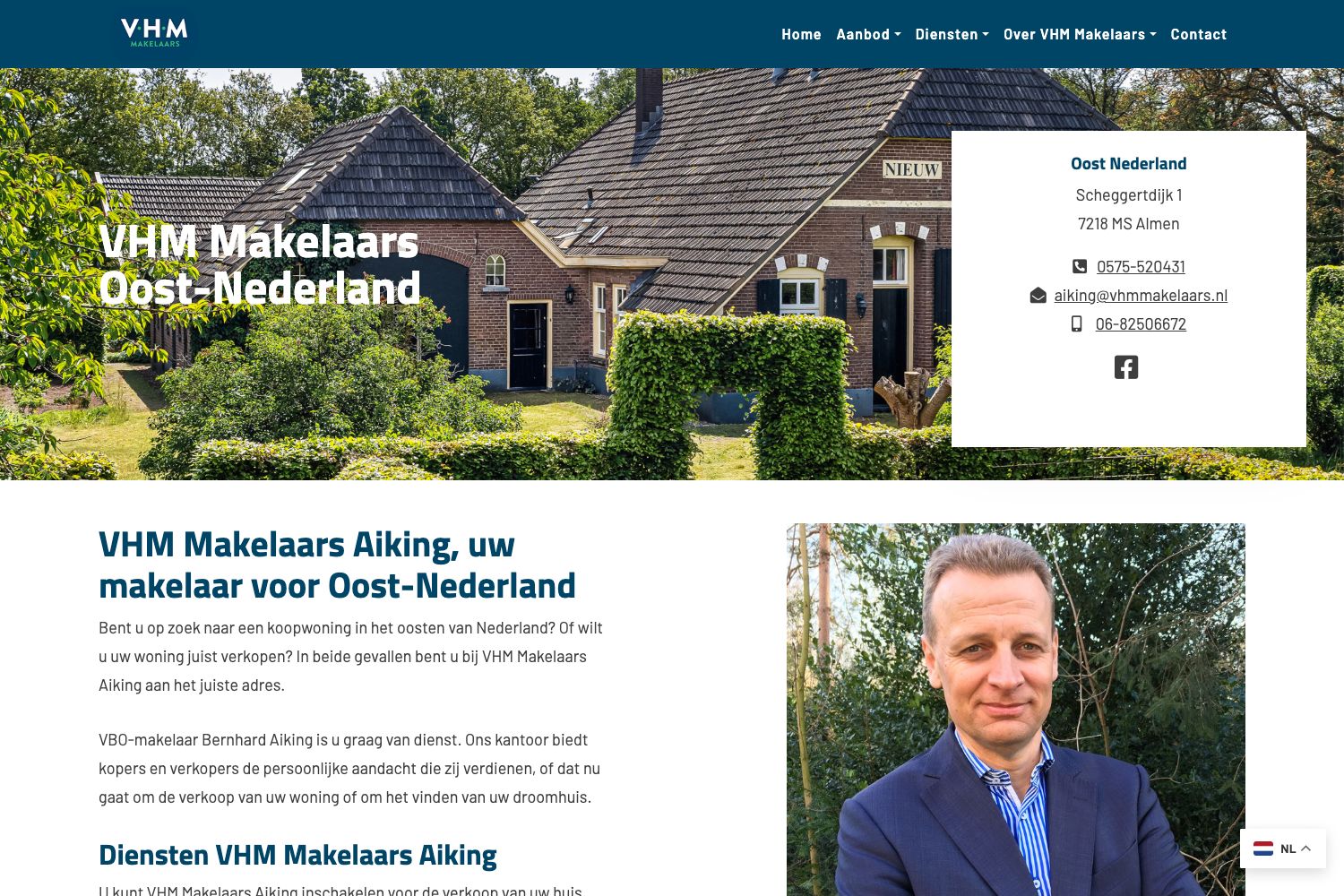 Website screenshot https://aiking.vhmmakelaars.nl