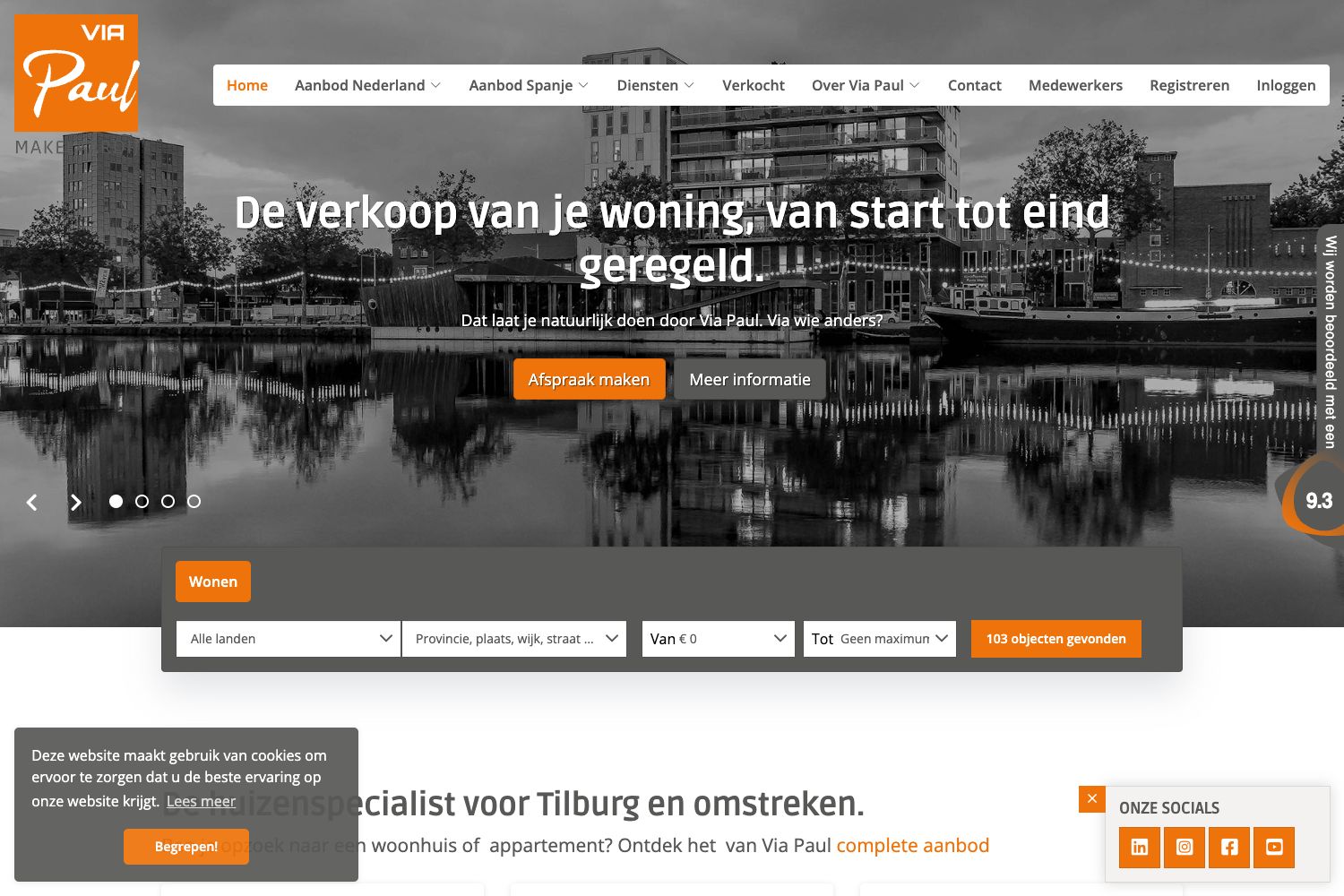 Website screenshot https://viapaulmakelaardij.nl