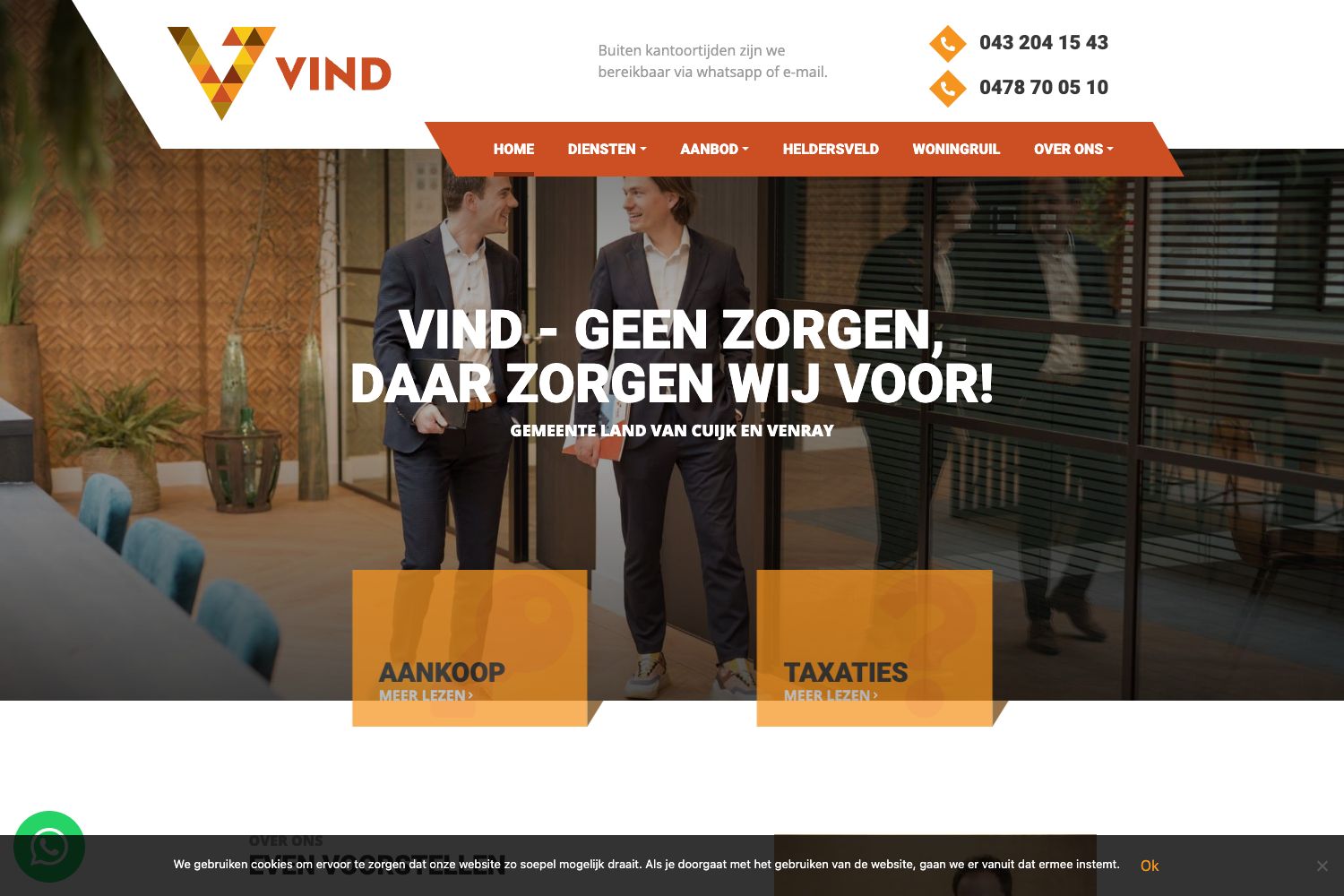 Website screenshot https://vindmakelaardij.nl