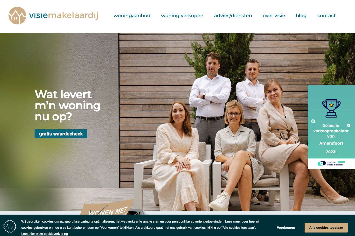 Website screenshot https://visiemakelaardij.nl