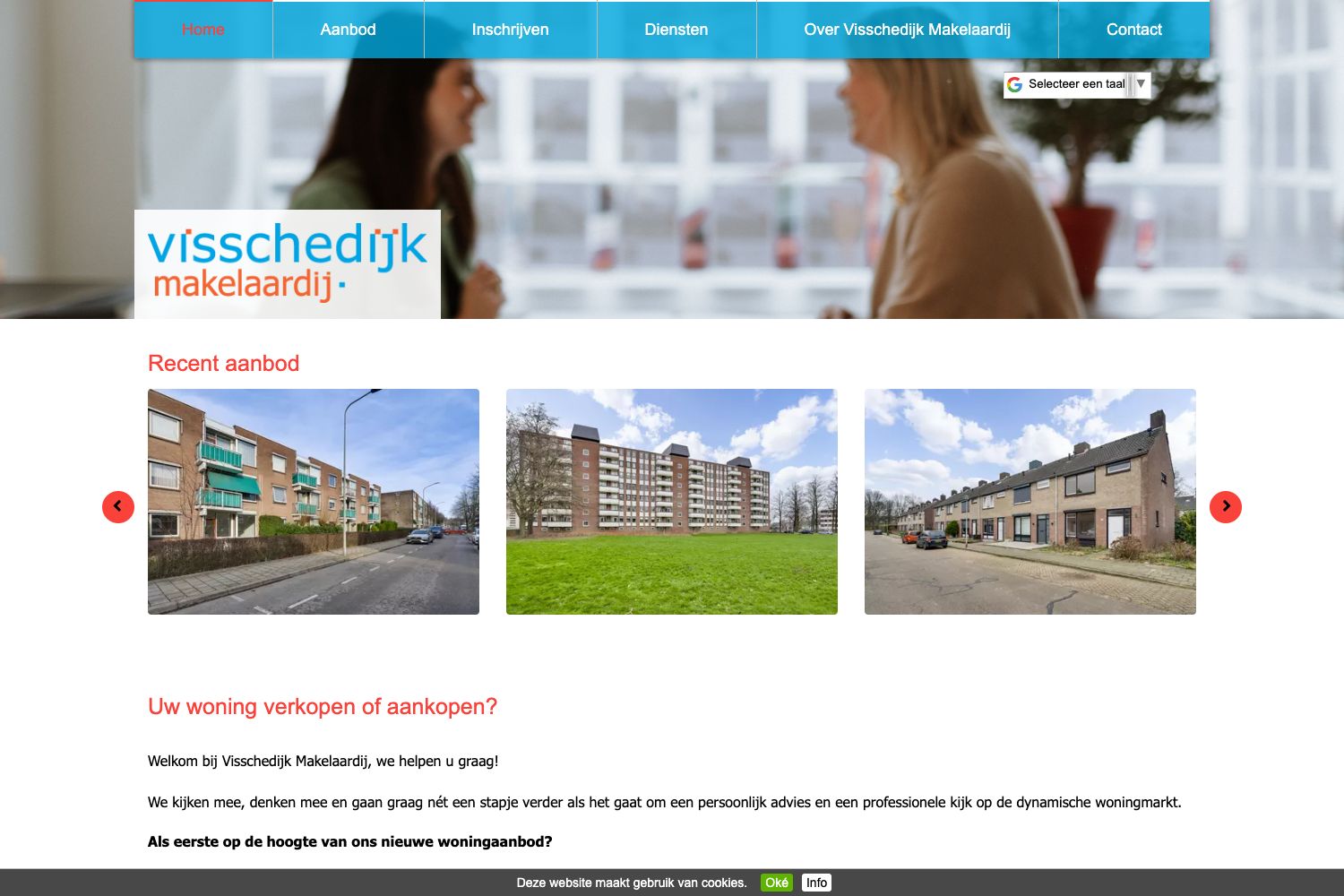 Website screenshot https://visschedijkmakelaardij.nl
