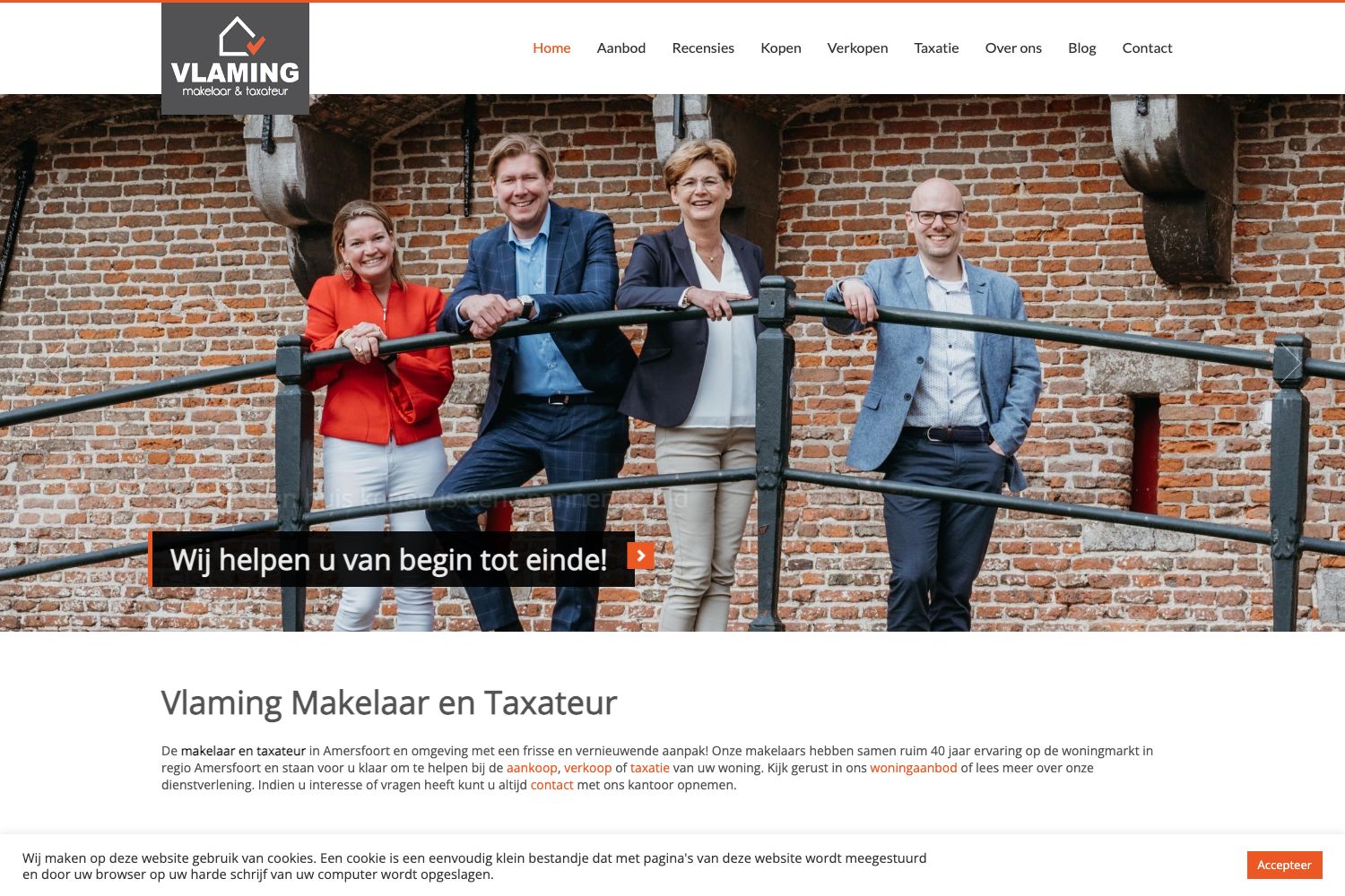 Website screenshot https://vlamingmakelaardij.nl