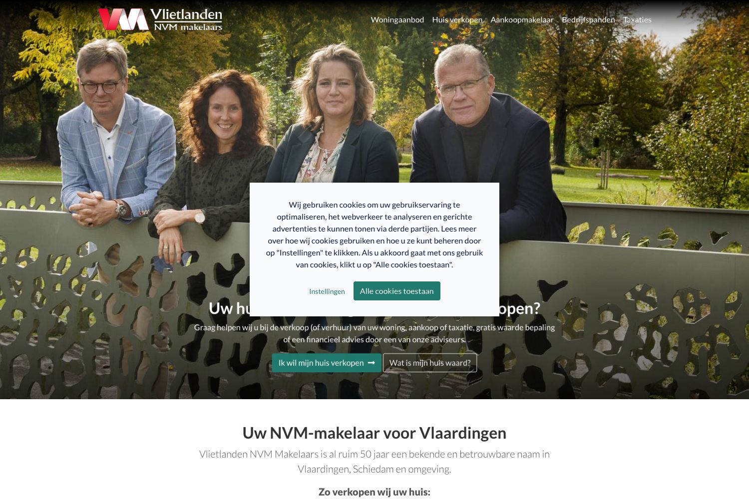 Website screenshot https://vlietlanden.info