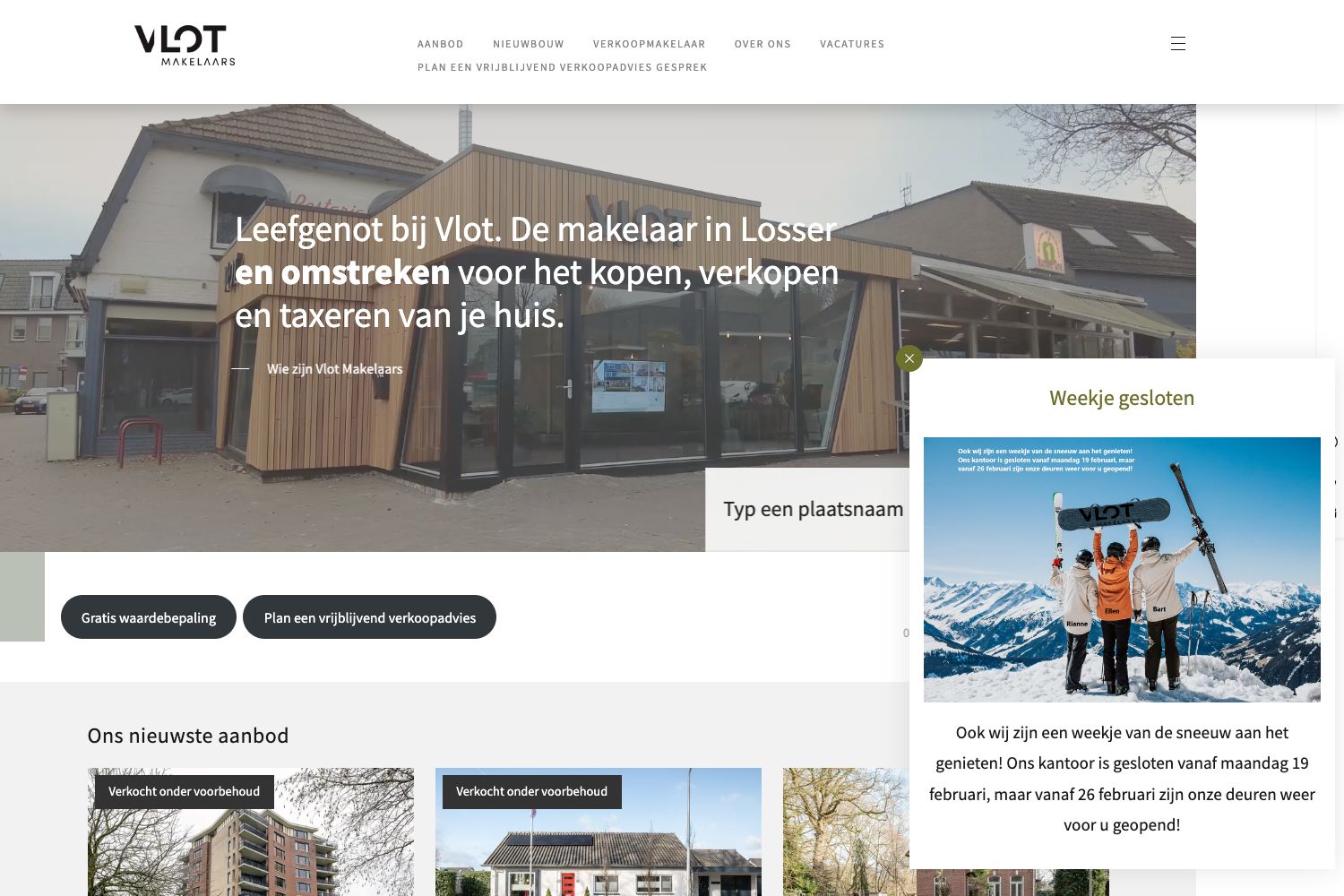 Website screenshot https://vlotmakelaars.nl