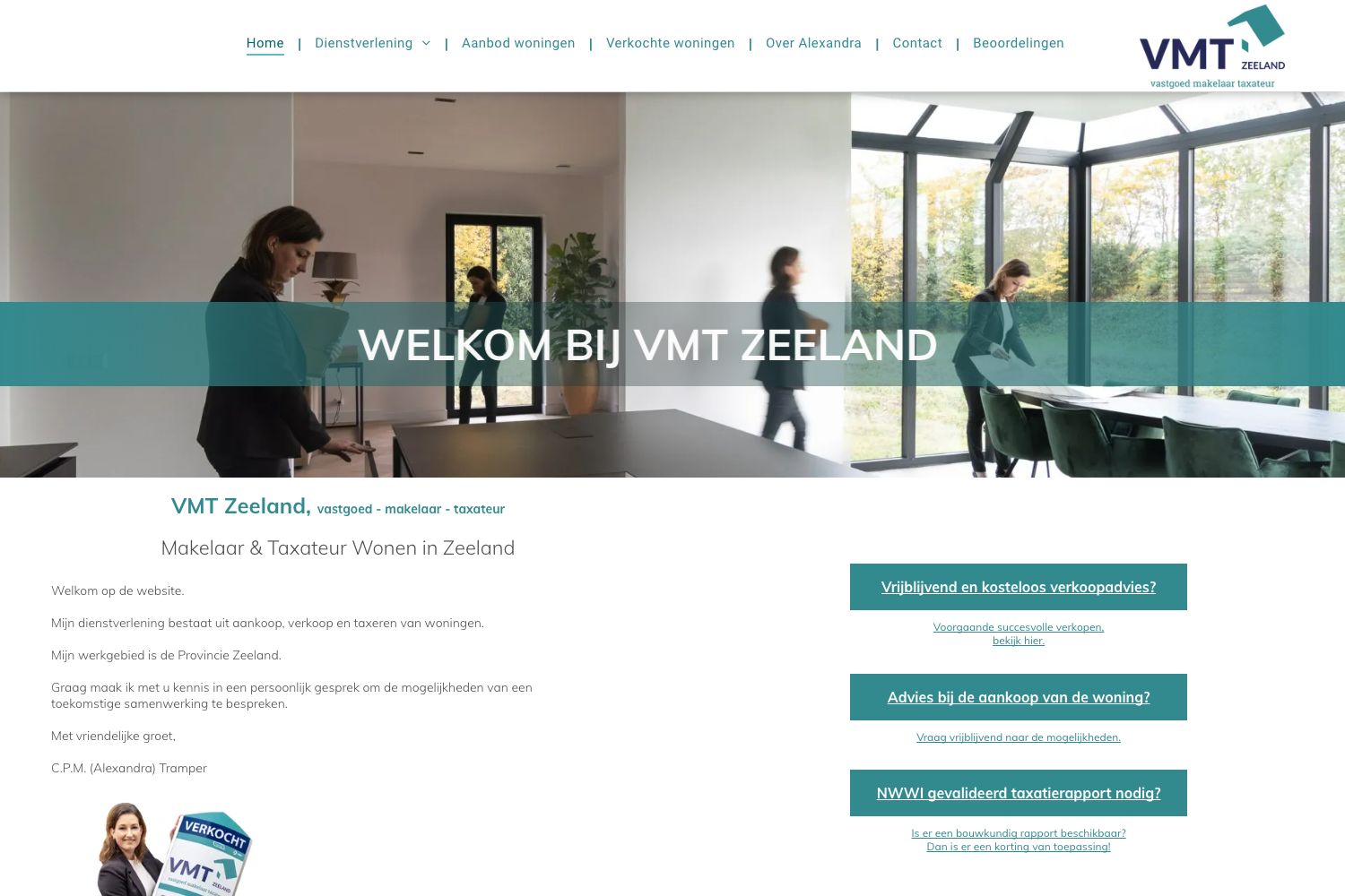 Website screenshot https://vmtzeeland.nl