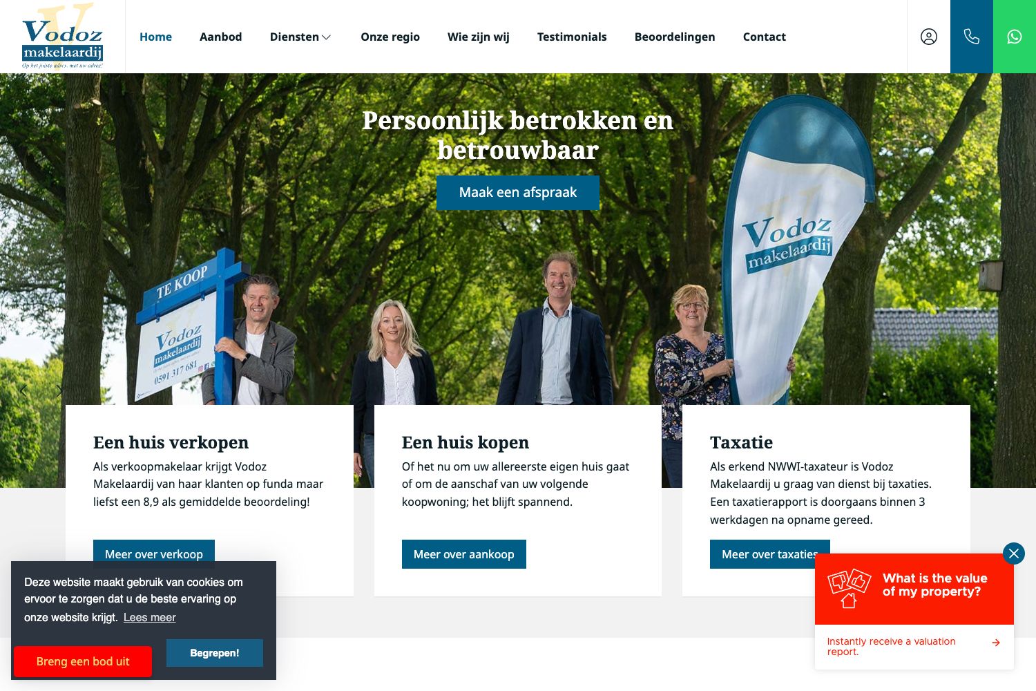 Website screenshot https://vodoz.nl