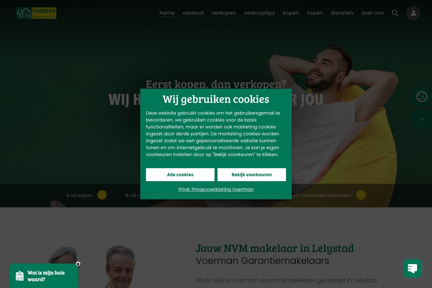 Website screenshot https://voermangarantiemakelaars.nl