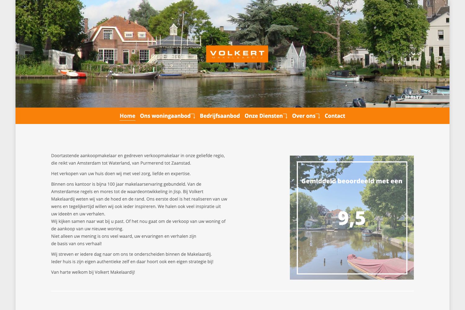 Website screenshot https://volkertmakelaardij.nl