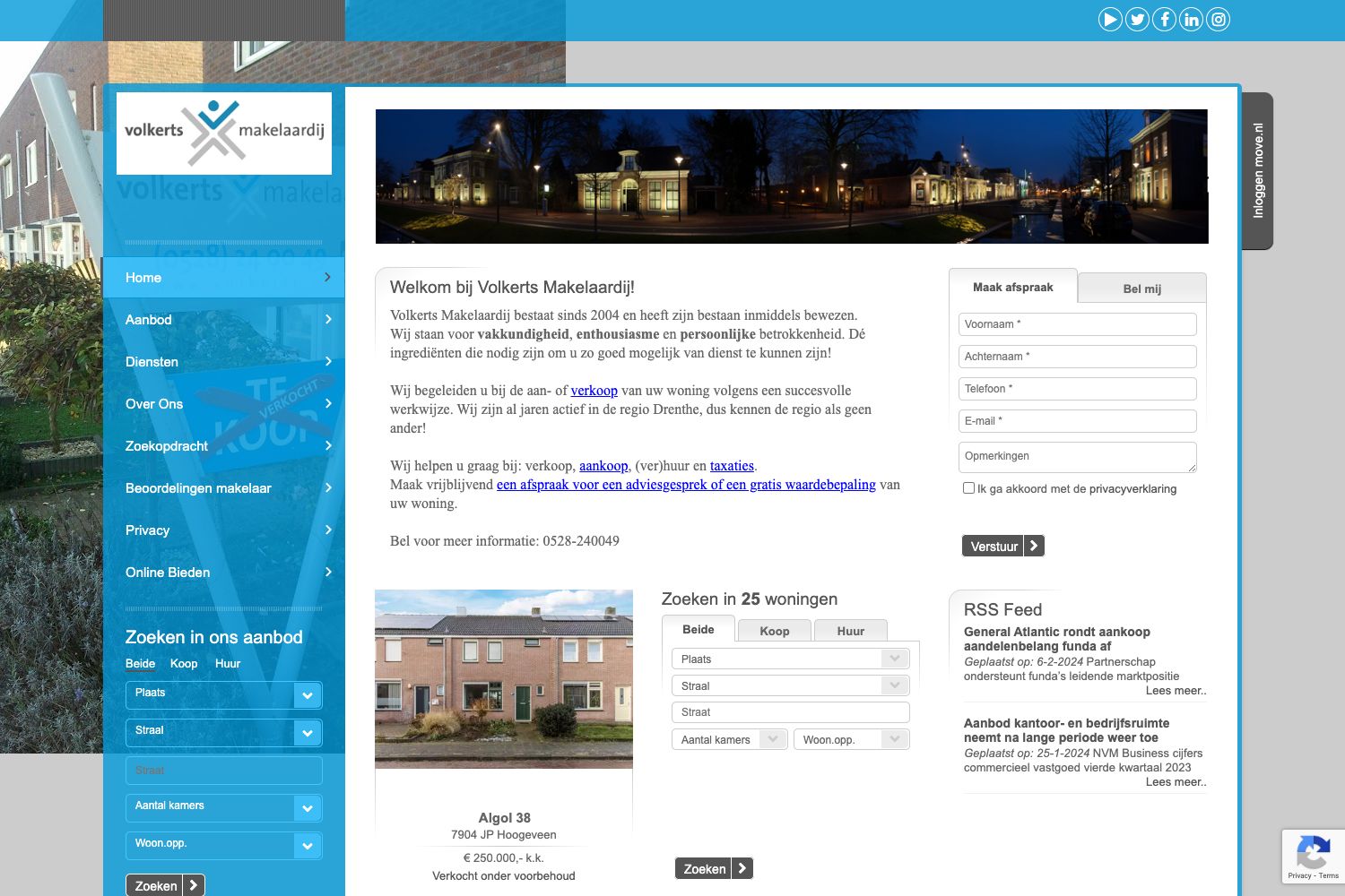 Website screenshot https://volkertsmakelaardij.nl